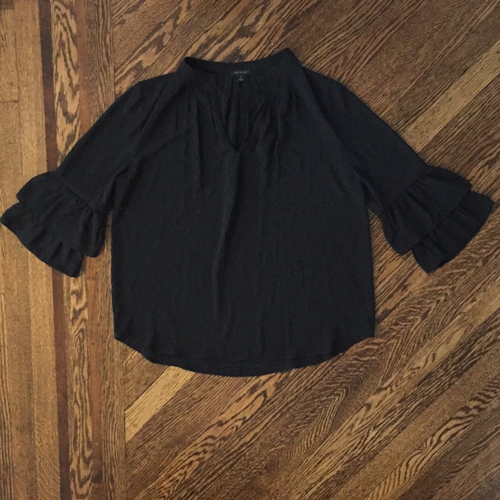 Ann Taylor pintuck 3/4 sleeve blouse